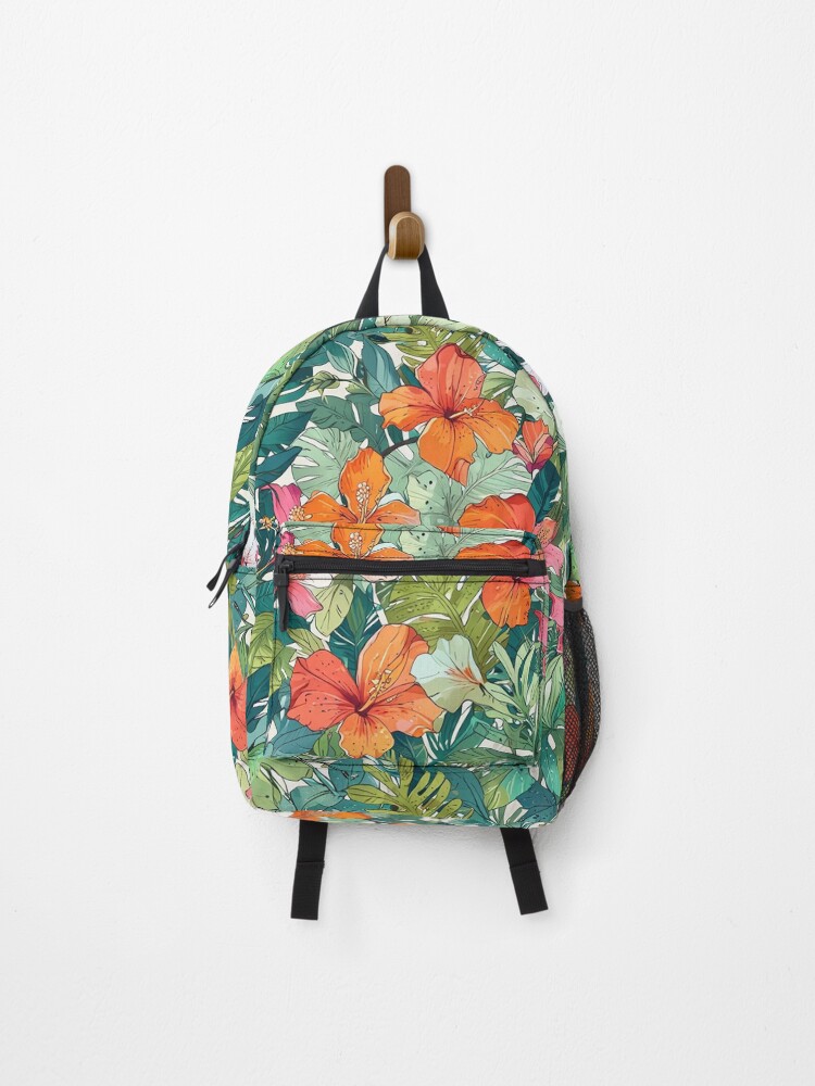 Thumbnail 1 of 3, Backpack, Tropical Flower Design designed and sold by CoolPixels.