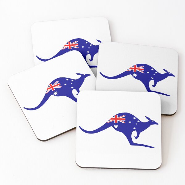 Item preview, Kangaroo with Australian flag designed and sold by PET-SHIRTS.