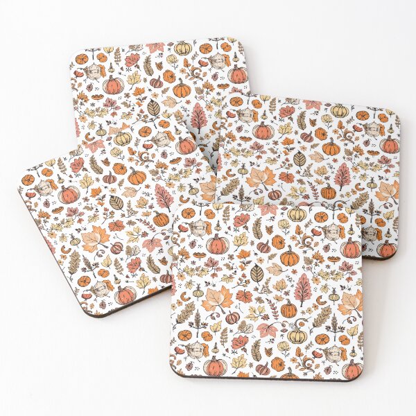 Item preview, An autumnal pattern design with pumpkins and leaves designed and sold by Merrylands Artshop.