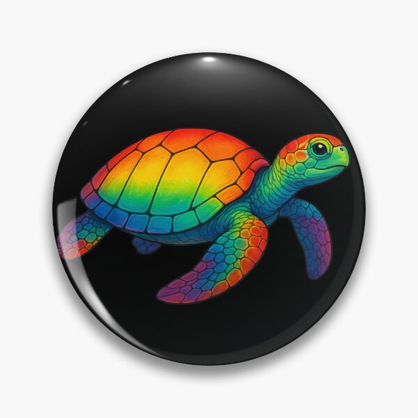 Item preview, Rainbow Turtle Art | Colorful Sea Turtle Illustration designed and sold by DreamiCanvas.