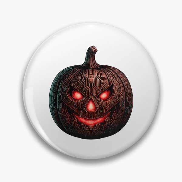 Item preview, Electrician Halloween — “Pumpkin Circuit” jack-o’-lantern in PCB lines with plug designed and sold by VibeOasis.