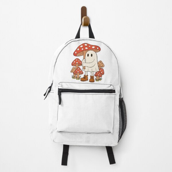 Item preview, Whimsical Ghost Embracing Red Mushroom Cartoon designed and sold by RuweisVibes.