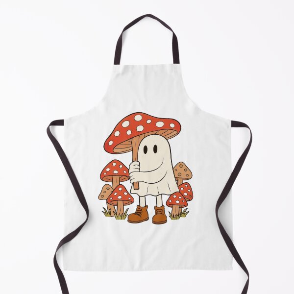 Item preview, Whimsical Ghost Embracing Red Mushroom Cartoon designed and sold by RuweisVibes.