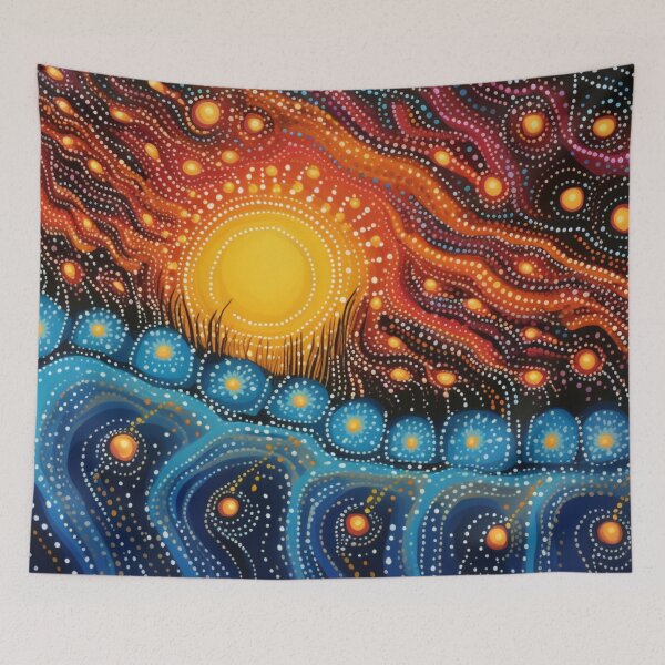 Item preview, Aboriginal Inspired Dot Art - Ice With Hottest Lava designed and sold by GrinGalore.