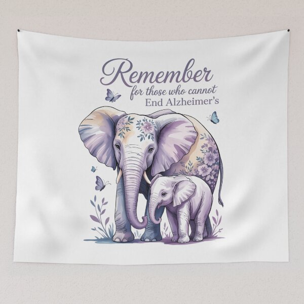 Item preview, I'll Remember For You Alzheimer's Awareness Purple Elephant designed and sold by HellD3vil-Art.
