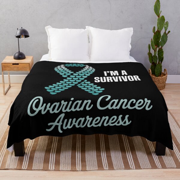 Item preview, Im A Survivor Ovarian Cancer Awareness Teal Ribbon designed and sold by HellD3vil-Art.