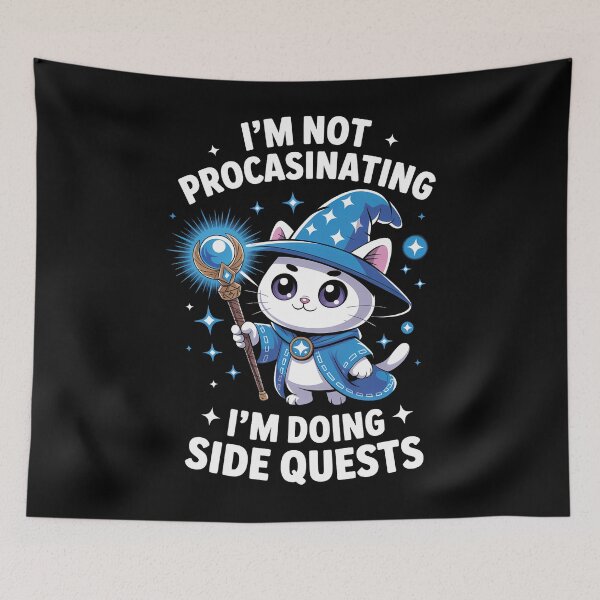 Item preview, I'm Not Procrastinating I'm Doing Side Quests Rpg Cat designed and sold by HellD3vil-Art.