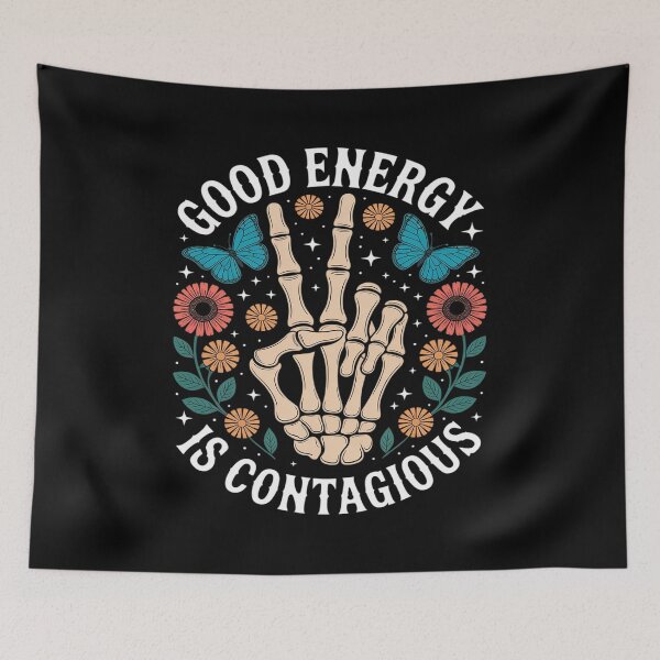 Item preview, Good Energy Is Contagious Skeleton Floral designed and sold by Idarmotar.