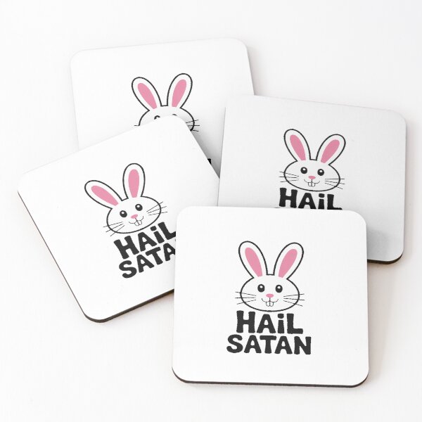 Item preview, Hail Satan Cute Satanistic Rabbit Death Metal designed and sold by Jadiantukora.