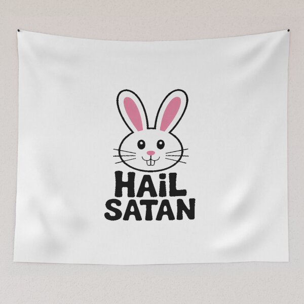 Item preview, Hail Satan Cute Satanistic Rabbit Death Metal designed and sold by Jadiantukora.