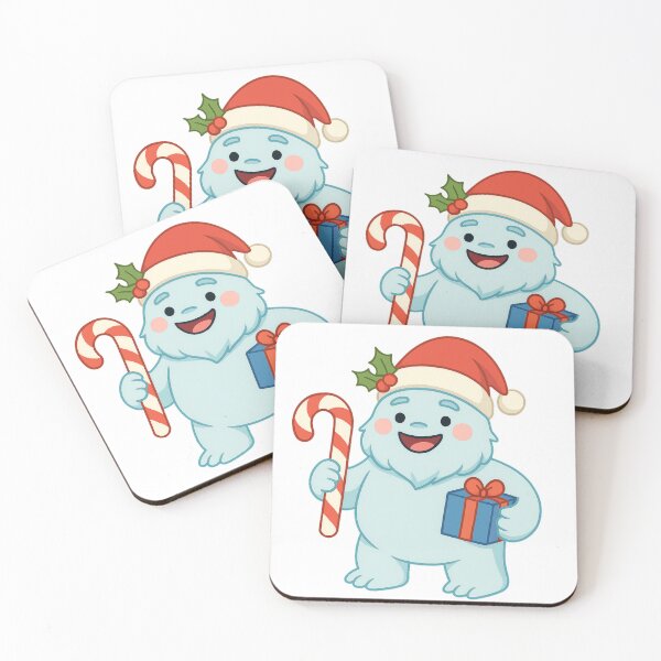 Item preview, Cute Christmas Yeti with Candy Cane and Gift – Festive Holiday Design designed and sold by Maryna_Reine.