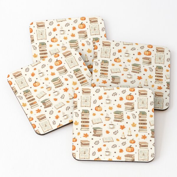 Item preview, A fall cozy pattern design with pumpkins, leaves and books designed and sold by Merrylands Artshop.