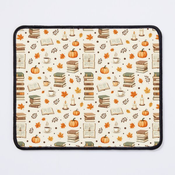 Item preview, A fall cozy pattern design with pumpkins, leaves and books designed and sold by Merrylands Artshop.