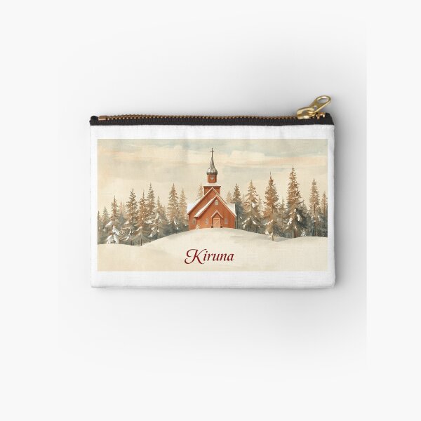 Item preview, Red church in the snowy forest of Kiruna designed and sold by StormArte.