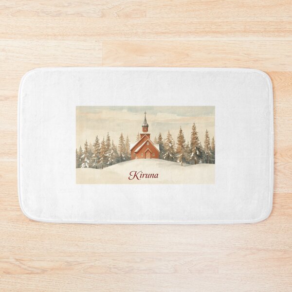 Item preview, Red church in the snowy forest of Kiruna designed and sold by StormArte.