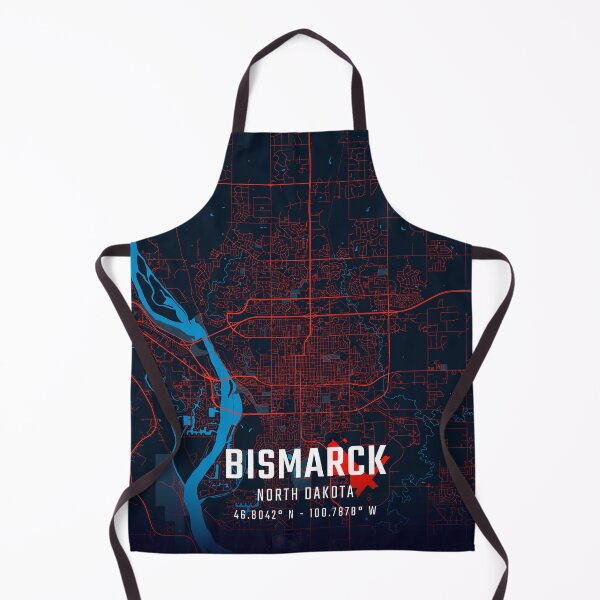 Item preview, Bismarck Red & Blue Minimalist Map designed and sold by HomeLivingCo.