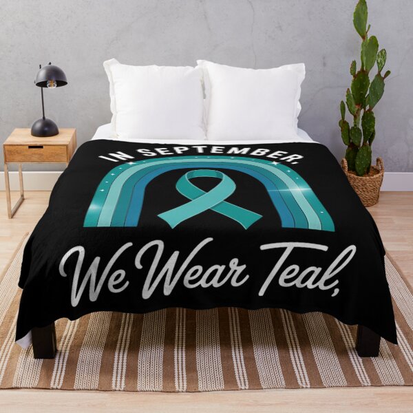 Item preview, In September We Wear Teal Rainbow Ovarian Cancer Awareness designed and sold by HellD3vil-Art.