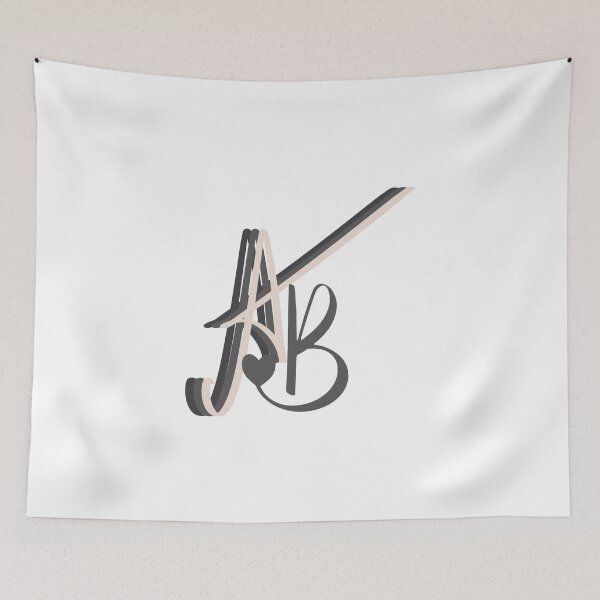 Item preview, Abstract AB Monogram Calligraphy Design designed and sold by Happyfreedom.