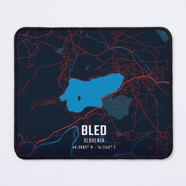 Item preview, Bled Red & Blue Minimalist Map designed and sold by HomeLivingCo.