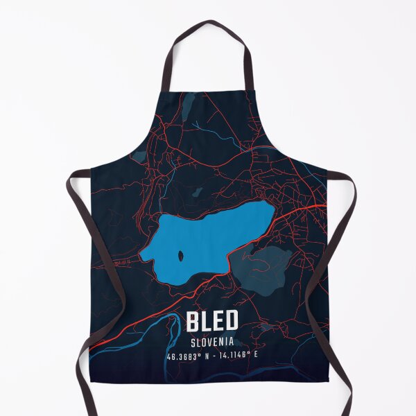 Item preview, Bled Red & Blue Minimalist Map designed and sold by HomeLivingCo.