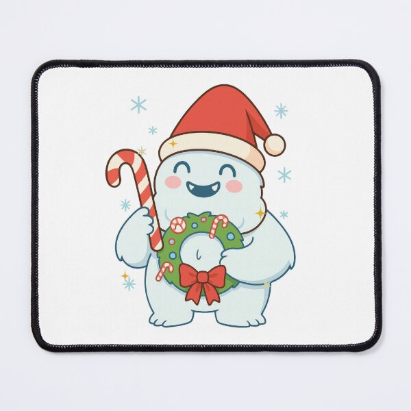 Item preview, Cute Christmas Yeti with Candy Cane and Gift – Festive Holiday Design designed and sold by Maryna_Reine.