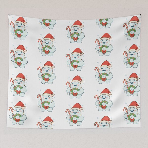 Item preview, Cute Christmas Yeti with Candy Cane and Gift – Festive Holiday Design designed and sold by Maryna_Reine.