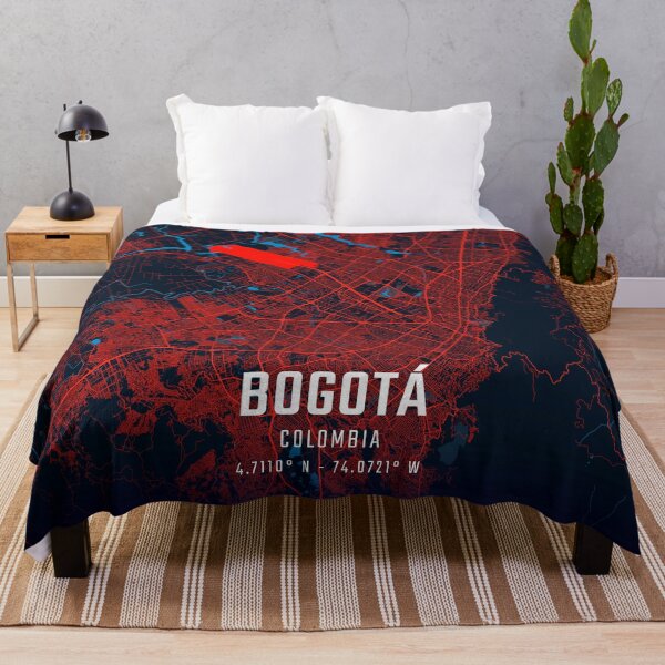 Item preview, Bogotá Red & Blue Minimalist Map designed and sold by HomeLivingCo.