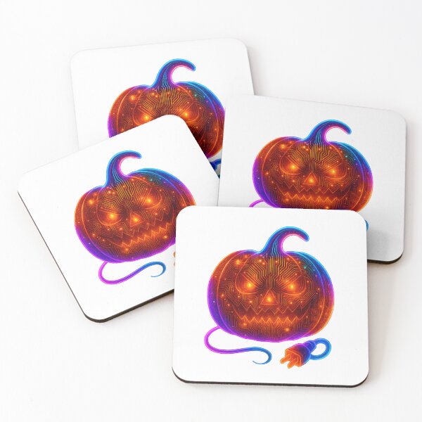 Item preview, Electrician Halloween — Neon PCB Jack-O’-Lantern with Power Plug (Glow Circuit Badge) designed and sold by VibeOasis.
