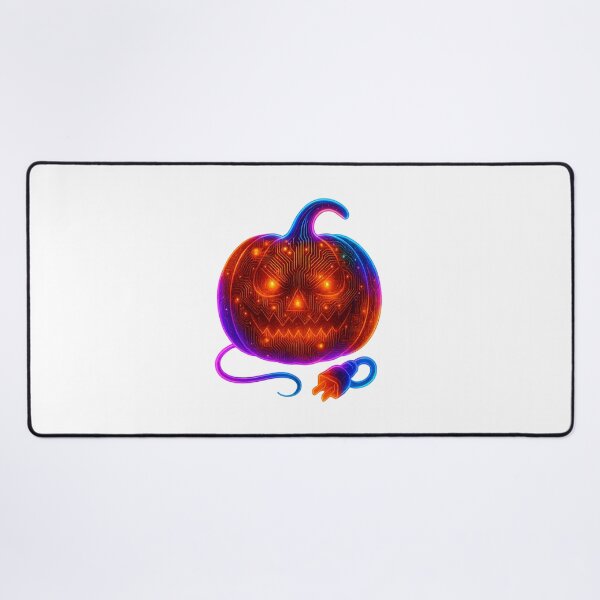 Item preview, Electrician Halloween — Neon PCB Jack-O’-Lantern with Power Plug (Glow Circuit Badge) designed and sold by VibeOasis.