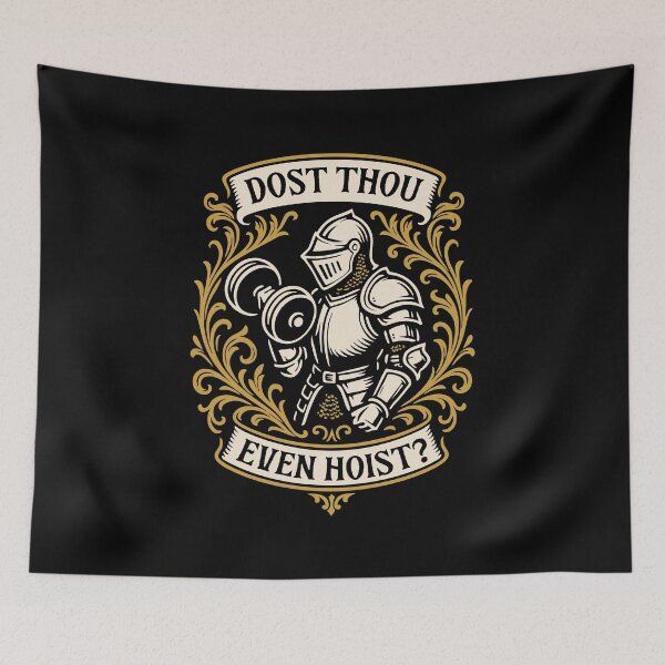 Item preview, Dost Thou Even Hoist Medieval Bodybuilder Bicep Curl designed and sold by pixeptional.