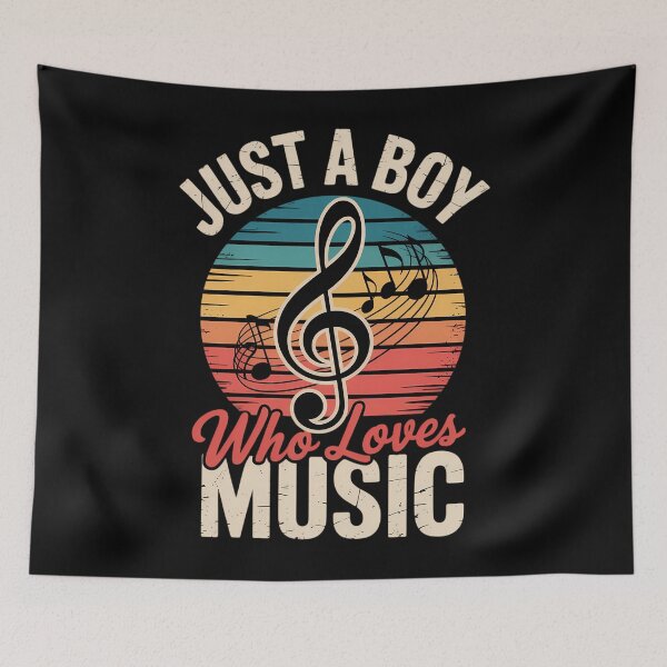 Item preview, Just A Boy Who Loves Music Kids Music Boys designed and sold by HellD3vil-Art.