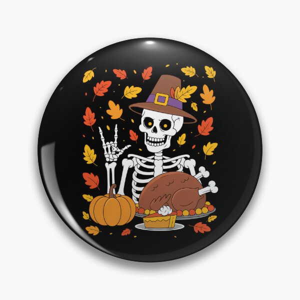 Item preview, Thanksgiving Skeleton Funny Rock Hand Fall Leaves designed and sold by Sunset4Bones.