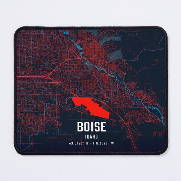 Item preview, Boise Red & Blue Minimalist Map designed and sold by HomeLivingCo.