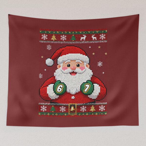 Artikelvorschau, 6 7 Sechs Sieben Meme Weihnachtsmütze Hässlicher Weihnachtspullover Glöckchen Rentier Vintage entworfen und verkauft von SunfullyYours.