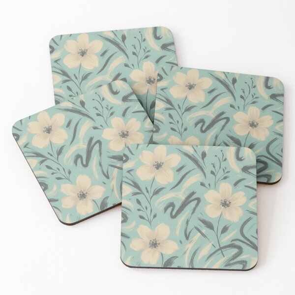 Item preview, Aqua Blossom Brushstrokes designed and sold by Zenvo.