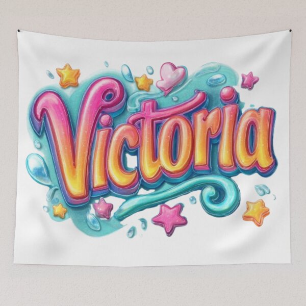 Item preview, Victoria – Colorful 3D Lettering Design designed and sold by AlexLineArt.