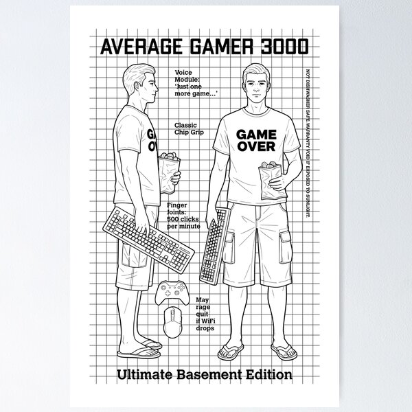 Item preview, Gamer Gaming Funny Joke Action Figure Video Game Player designed and sold by GrandeDuc.