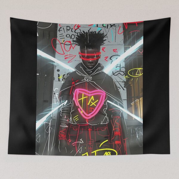 Item preview, GraffitX Chaos Oracle – Abstract Street Surreal Portrait Art designed and sold by Blackcanvas444.