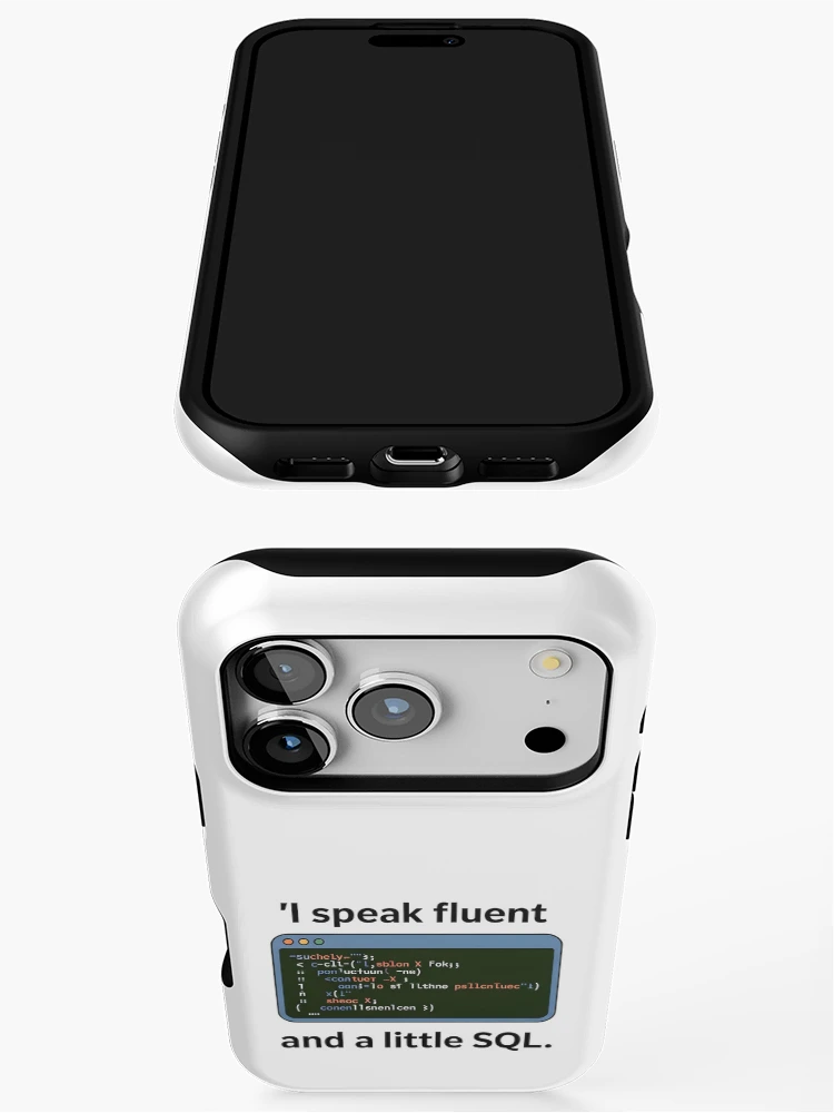 Thumbnail 3 of 4, iPhone Case, Fluent Python SQL Minimalist Code Developer designed and sold by Linnea-Arts.