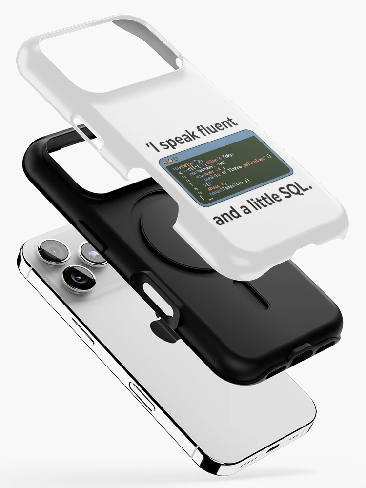 Thumbnail 2 of 4, iPhone Case, Fluent Python SQL Minimalist Code Developer designed and sold by Linnea-Arts.