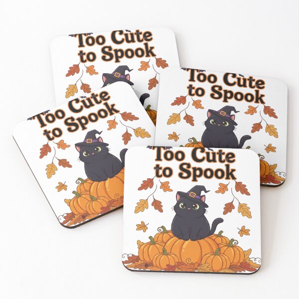Item preview, black cat Halloween "Too Cute to Spook" - Pumpkins & Autumn designed and sold by designwiss.