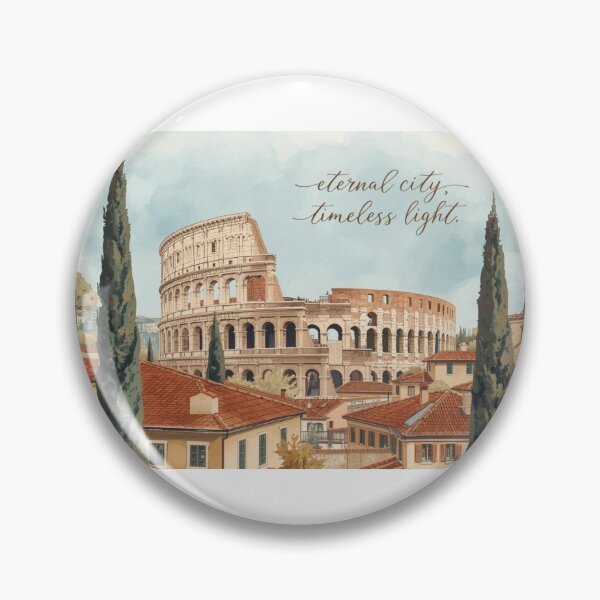 Item preview, Roman amphitheater among cypress trees and Mediterranean rooftops of Rome designed and sold by StormArte.