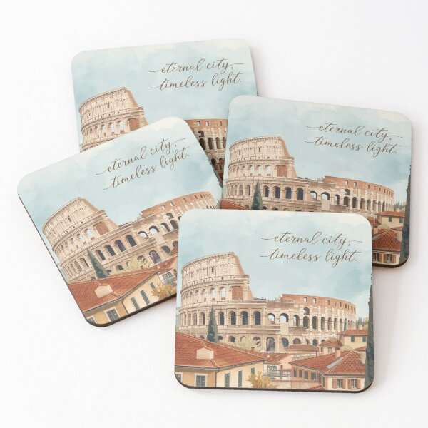 Item preview, Roman amphitheater among cypress trees and Mediterranean rooftops of Rome designed and sold by StormArte.