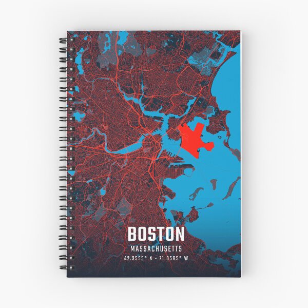 Item preview, Boston Red & Blue Minimalist Map designed and sold by HomeLivingCo.