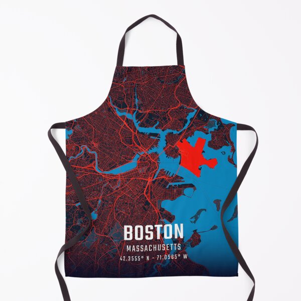 Item preview, Boston Red & Blue Minimalist Map designed and sold by HomeLivingCo.