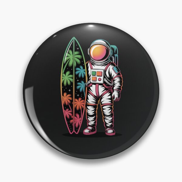 Item preview, Surfboard Astronaut – Summer Neon Space Explorer Design designed and sold by ColorSplash123.