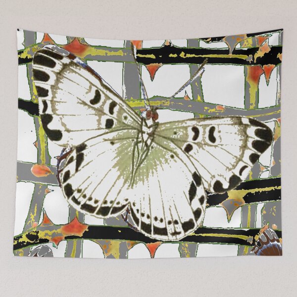 Item preview, BLACK-WHITE MOTH ON BLACKTHORN BRANCHES designed and sold by sharlesart.