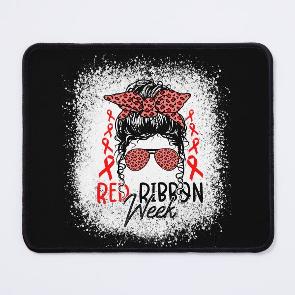 Item preview, Red Ribbon Week Messy Bun – Leopard Bow Sunglasses Drug-Free Awareness designed and sold by Alluka Brand.