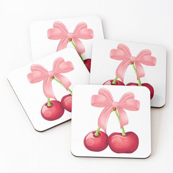 Item preview, red cherry pink  ribbon designed and sold by poonzapoon.