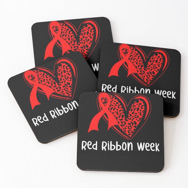 Item preview, Red Ribbon Week – Leopard Heart Awareness Ribbon Drug-Free  designed and sold by Alluka Brand.